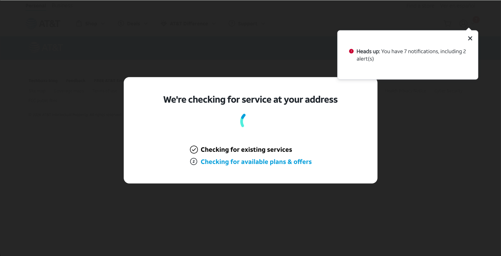 Confirming existing services and eligible offers before anything loads