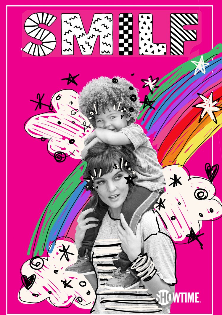 SMILF. Eight properties, one hand: the shared vocabulary of stars, eyes, zigzags and dotted rules is what holds the set together